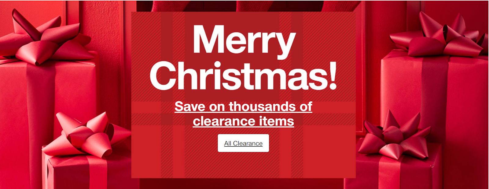 After Christmas sale banner o Target website