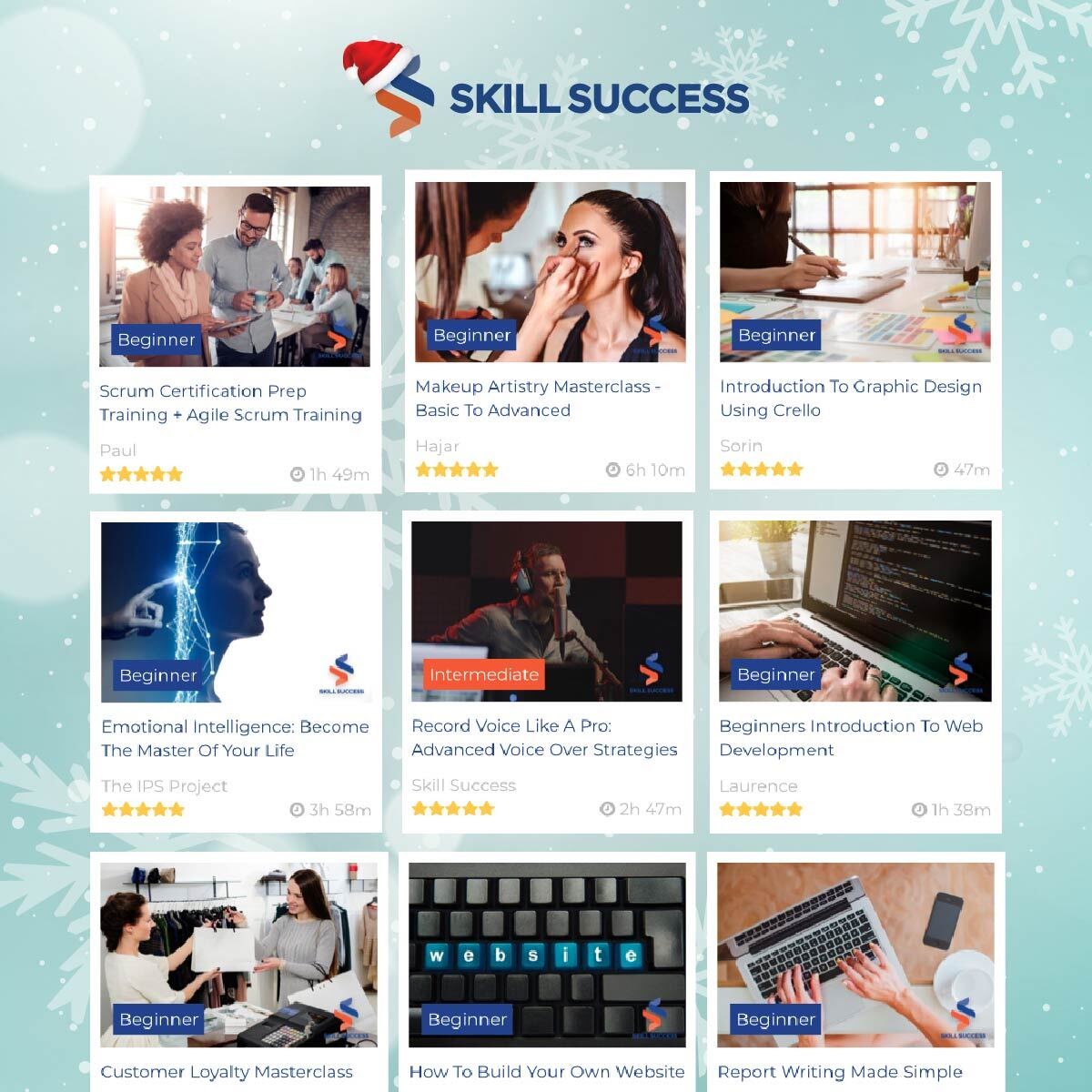 Screenshot of the Skill Success homepage.
