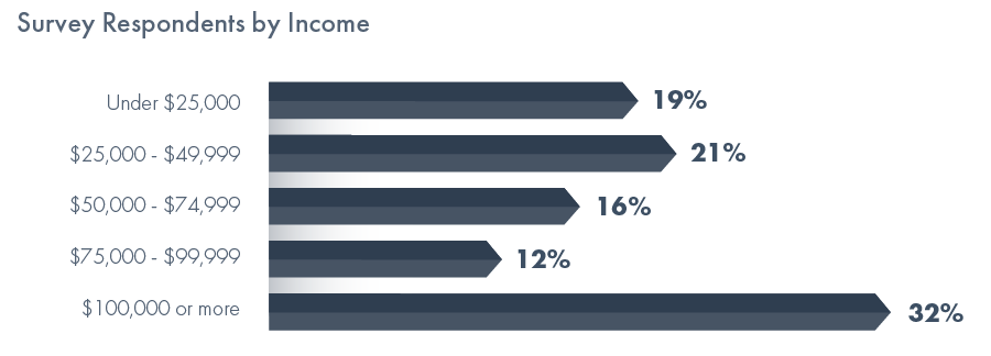 Survey respondents by income