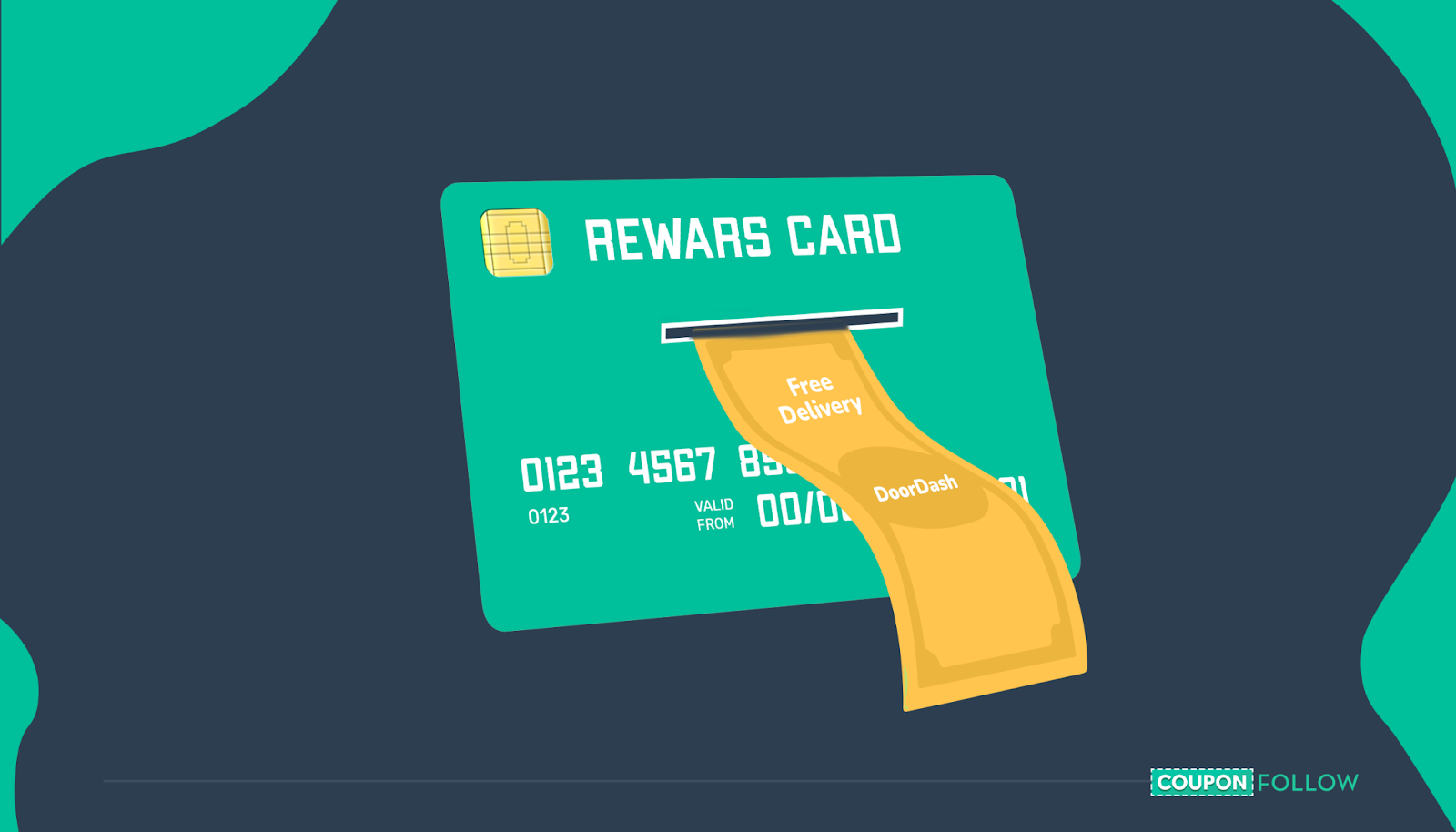 Illustration of a generic rewards card that can be used to obtain free delivery