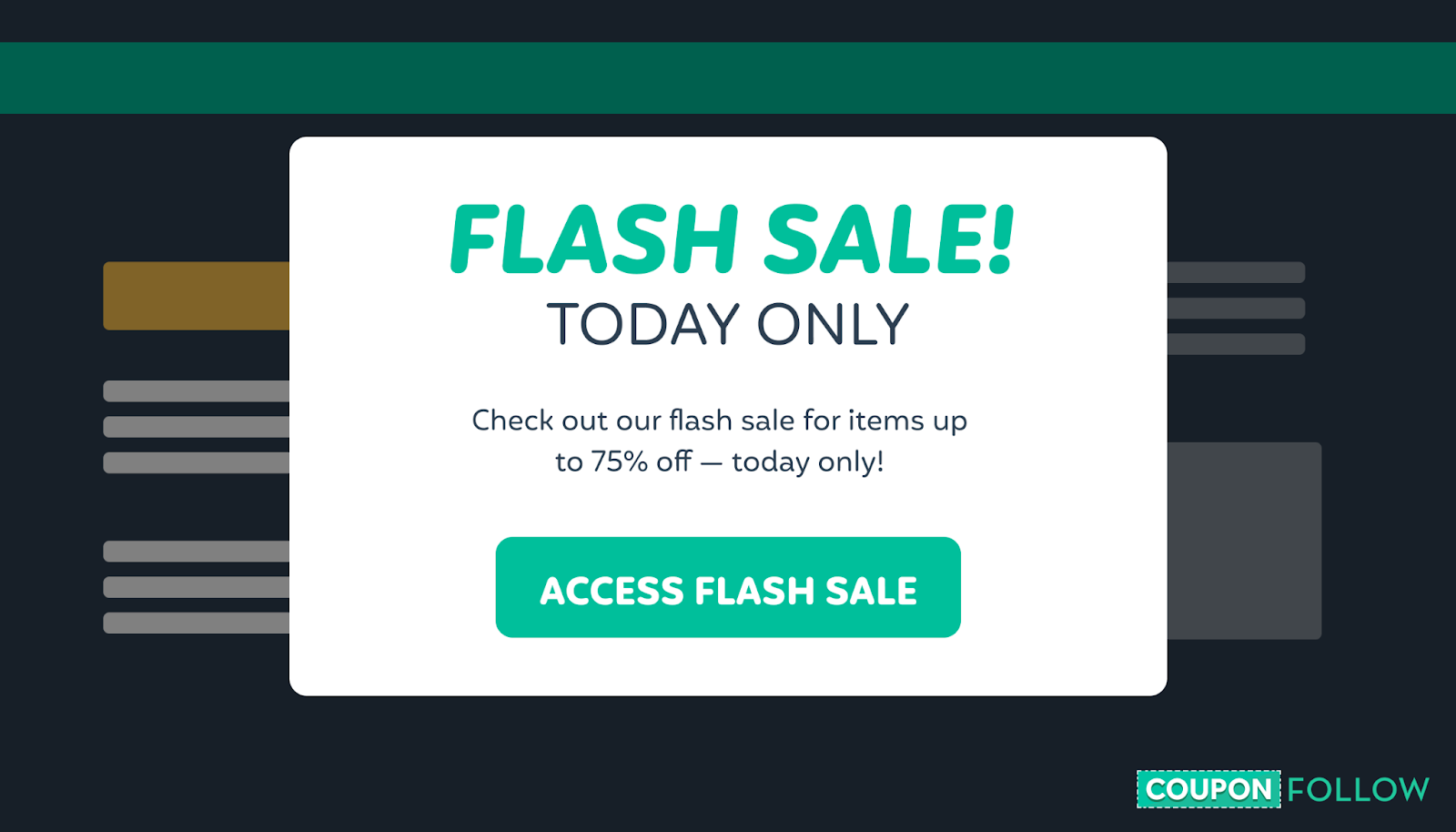 Example of how a flash sale should create urgency