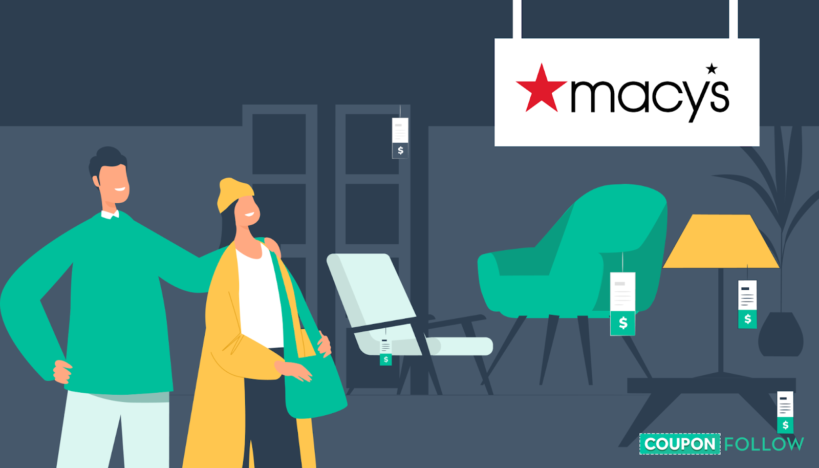  Illustration of furniture store with Macy’s logo