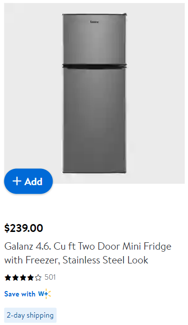 example of a product that has a free delivery label on walmart's site