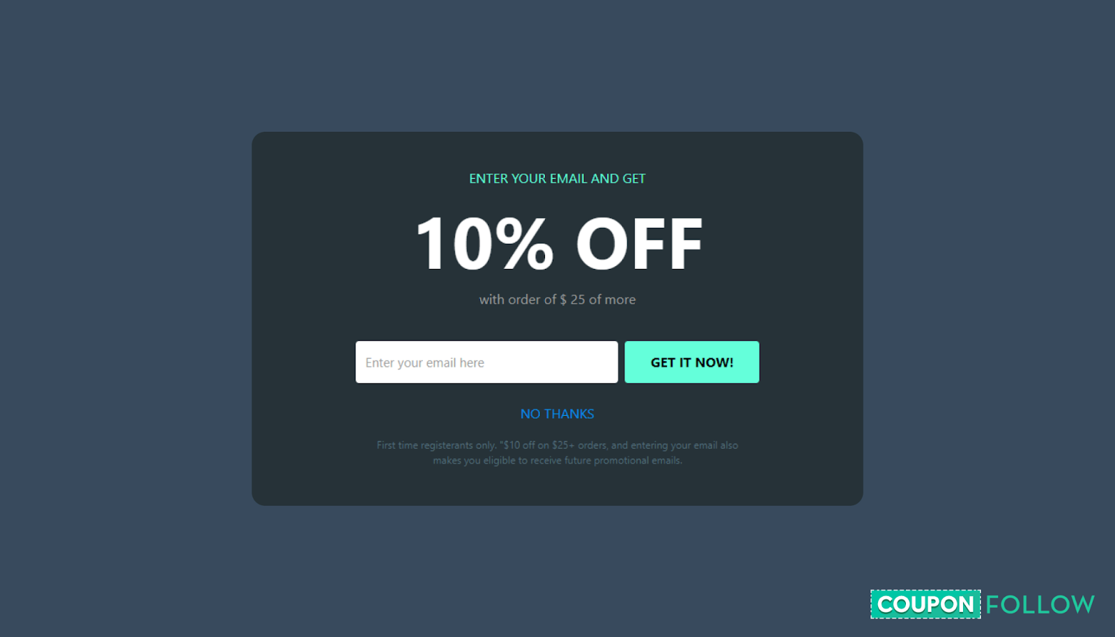 Illustration showing how a single-use coupon code looks like