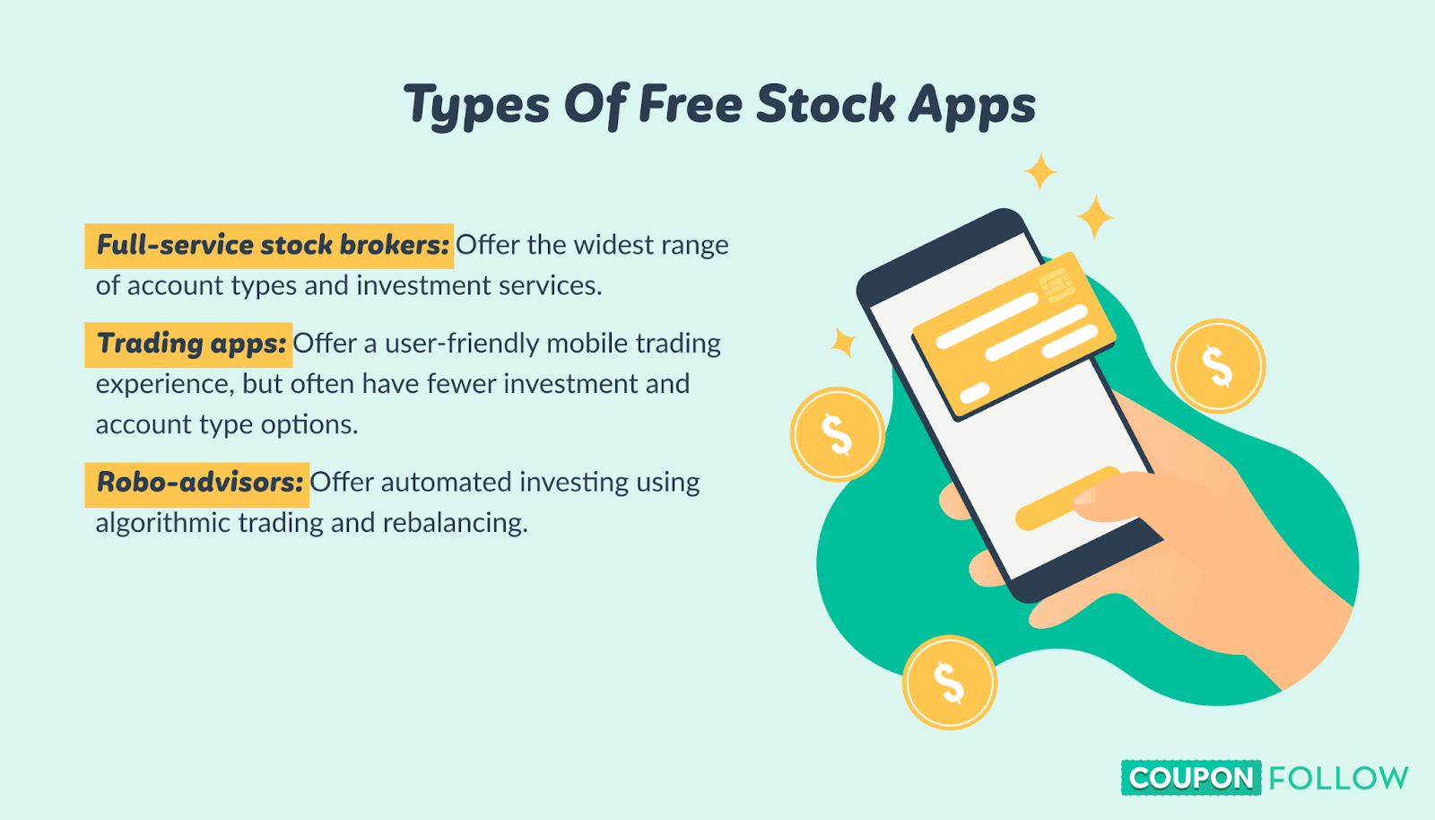 Three main types of investing app