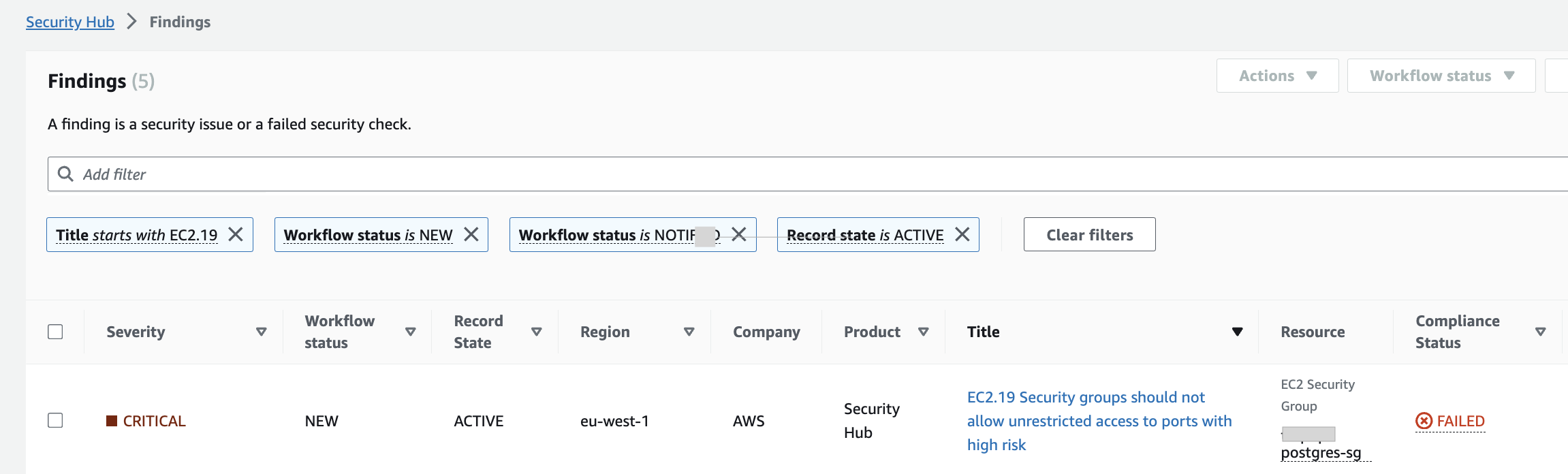 Vulnerability Scanning Solution - Security hub findings