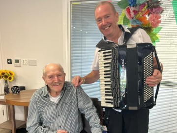 Accordion surprise for Harry and friends