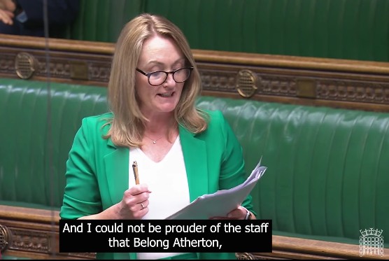 Asset - Jo Platt, MP for Leigh and Atherton commends Belong in the House of Commons. (Credit: UK Parliament)   