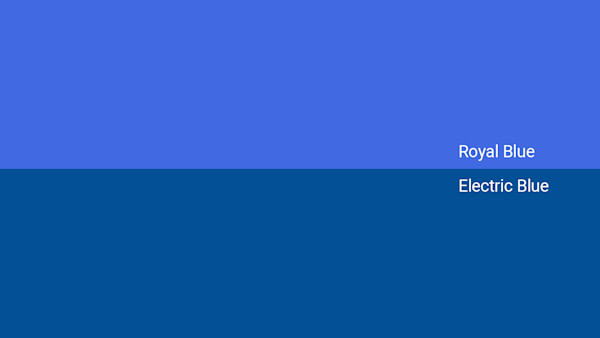 Exploring the vibrant contrast between royal and electric blue in design
