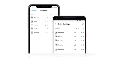 Contributor App UI - Dark - Check Your Earnings