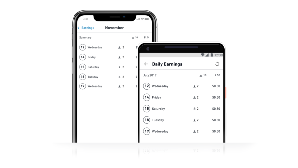 Contributor App UI - Dark - Check Your Earnings