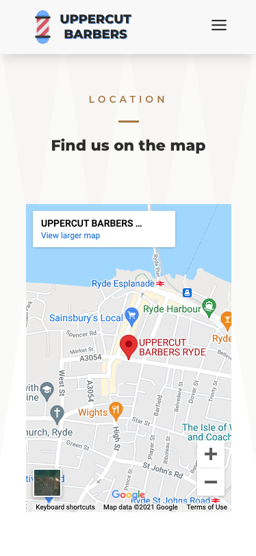 Uppercut Barbers Ryde - Mobile - Homepage - Location
