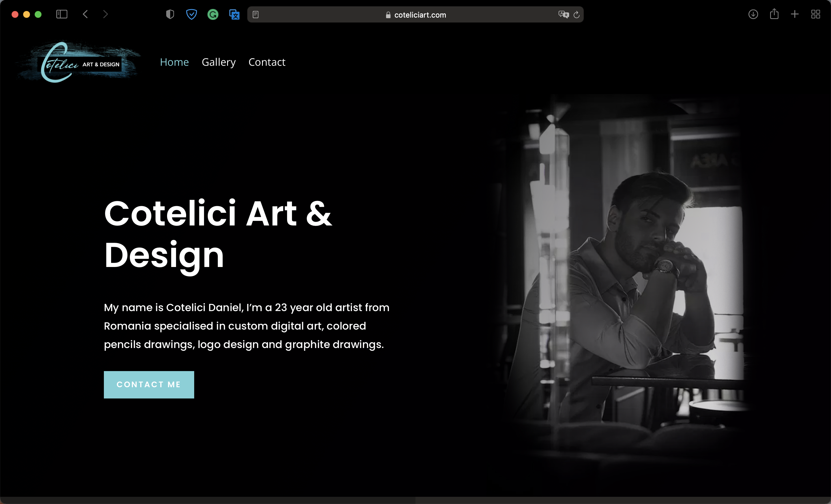 Cotelici Art & Design - Desktop - Homepage - Header