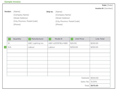 Cast Invoice Example Invoice and Quote Guidelines | Small Business Energy Solutions