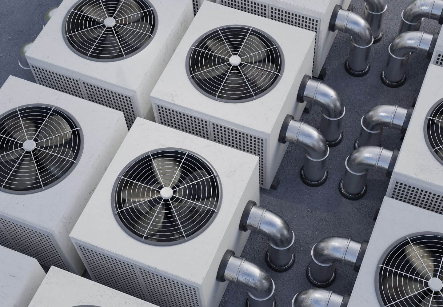 New energy efficient HVAC systems in a commercial business.