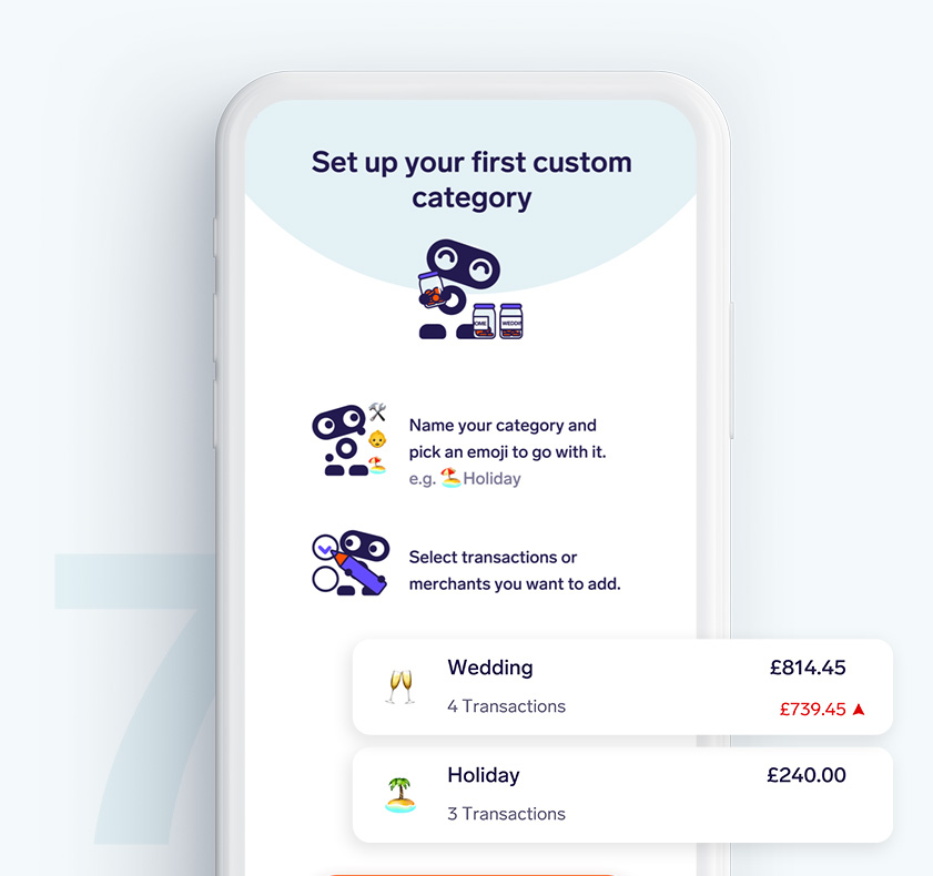 Custom categories let you track spending on the categories that are important to you