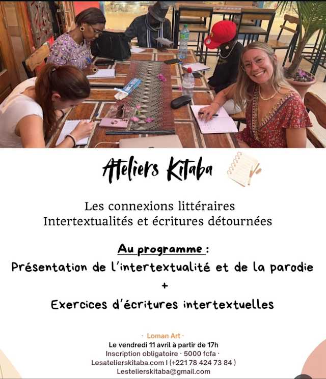 Les Ateliers Kitaba: Creative Writing Workshop Poster