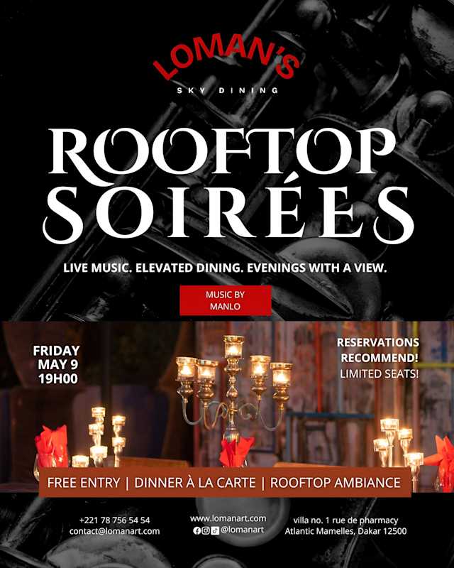 Rooftop Soirées: Dinner & Live Music by MANLO BAND Poster