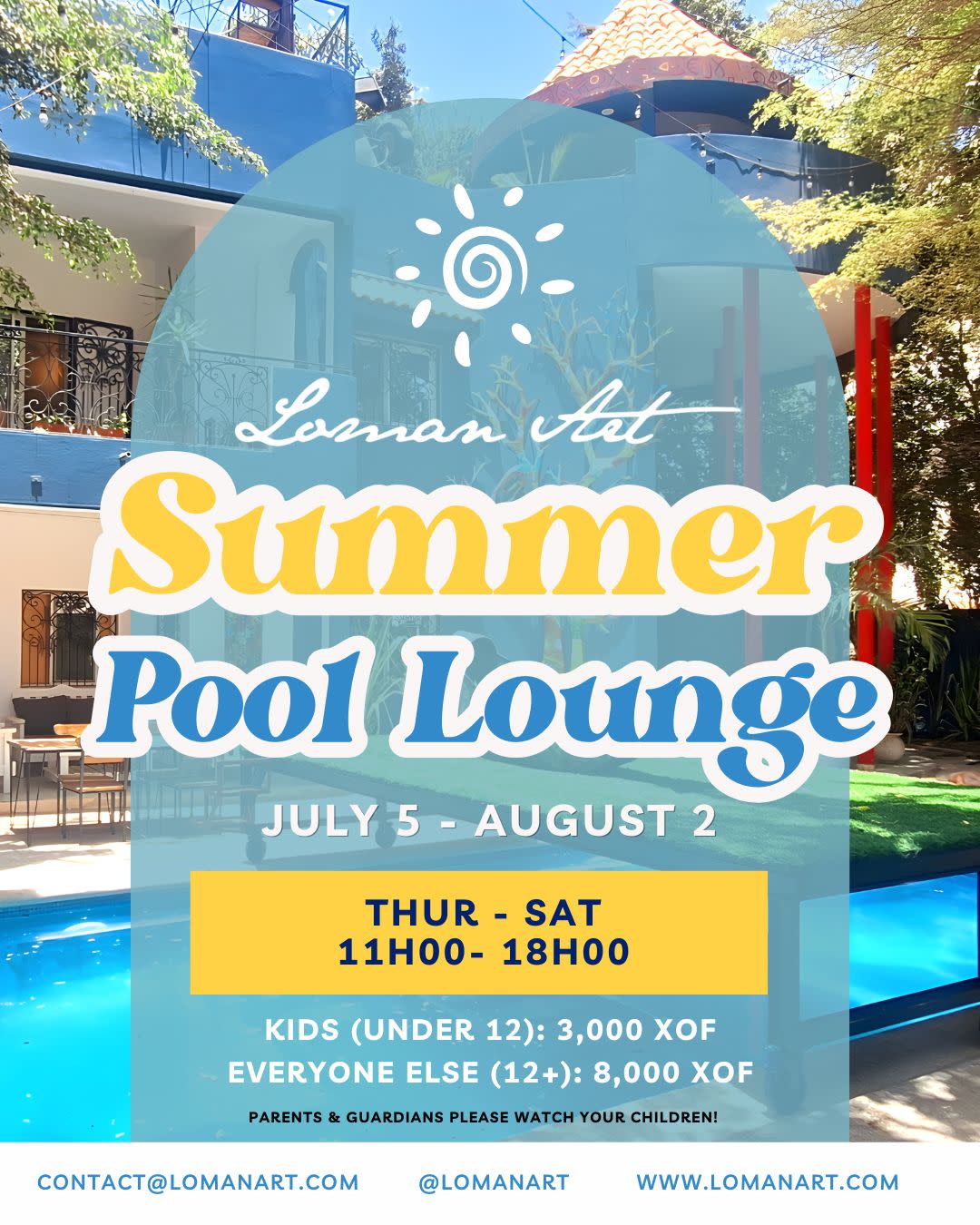 Loman Art Summer Pool Lounge: Brunch & Crepes Stand! 