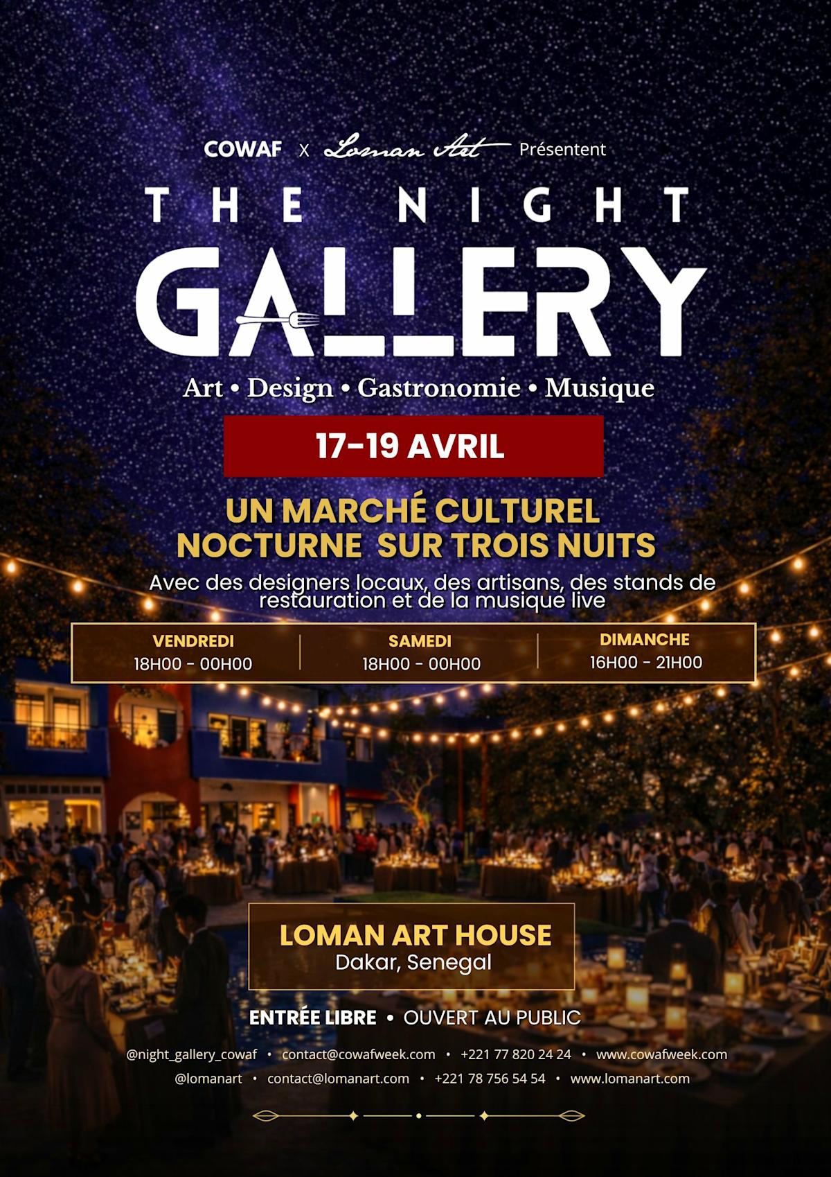 🌌THE NIGHT GALLERY : Un Marche Culturel Nocturne Sur 3-Nuit par COWAF × Loman Art