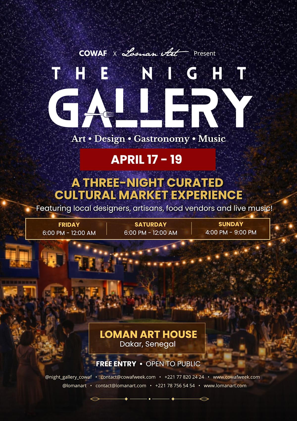🌌THE NIGHT GALLERY: A 3 Night Curated Cultural Market Experience by COWAF × Loman Art