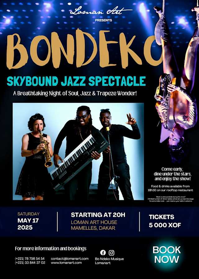 Skybound Jazz Spectacle Bondeko Live ft. Trapeze Saxophonist Poster