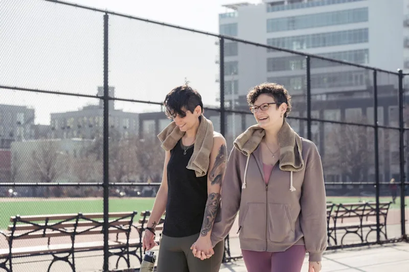 Couple after workout discussing non probate assets.