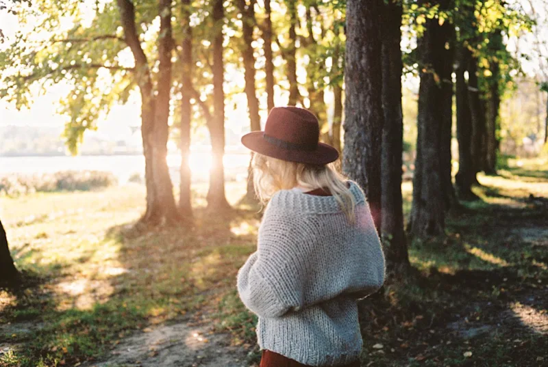 Woman taking a walk after learning how to transfer the mobile home title of a deceased person.