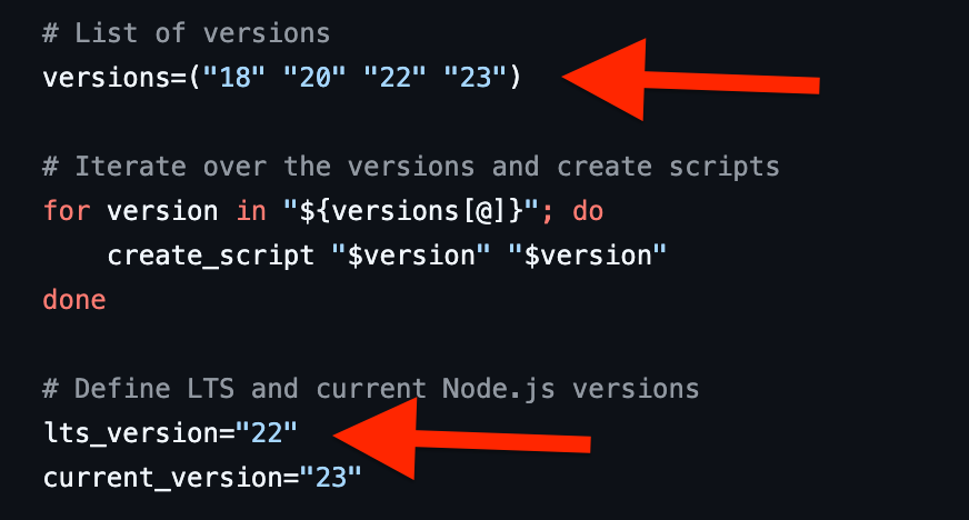 Node.js Binaries version 22 jod available