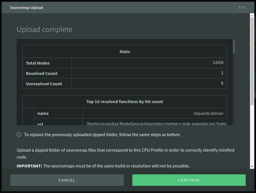 resolved count sourcemap