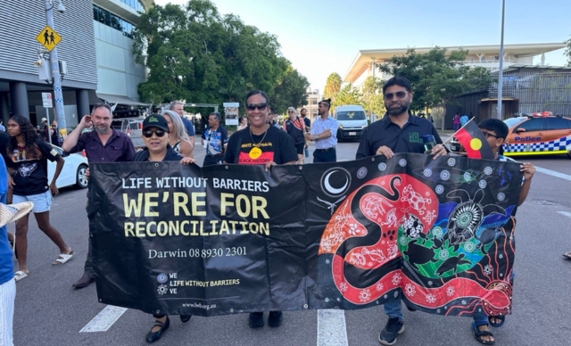 Staff participating in the Darwin NAIDOC March.