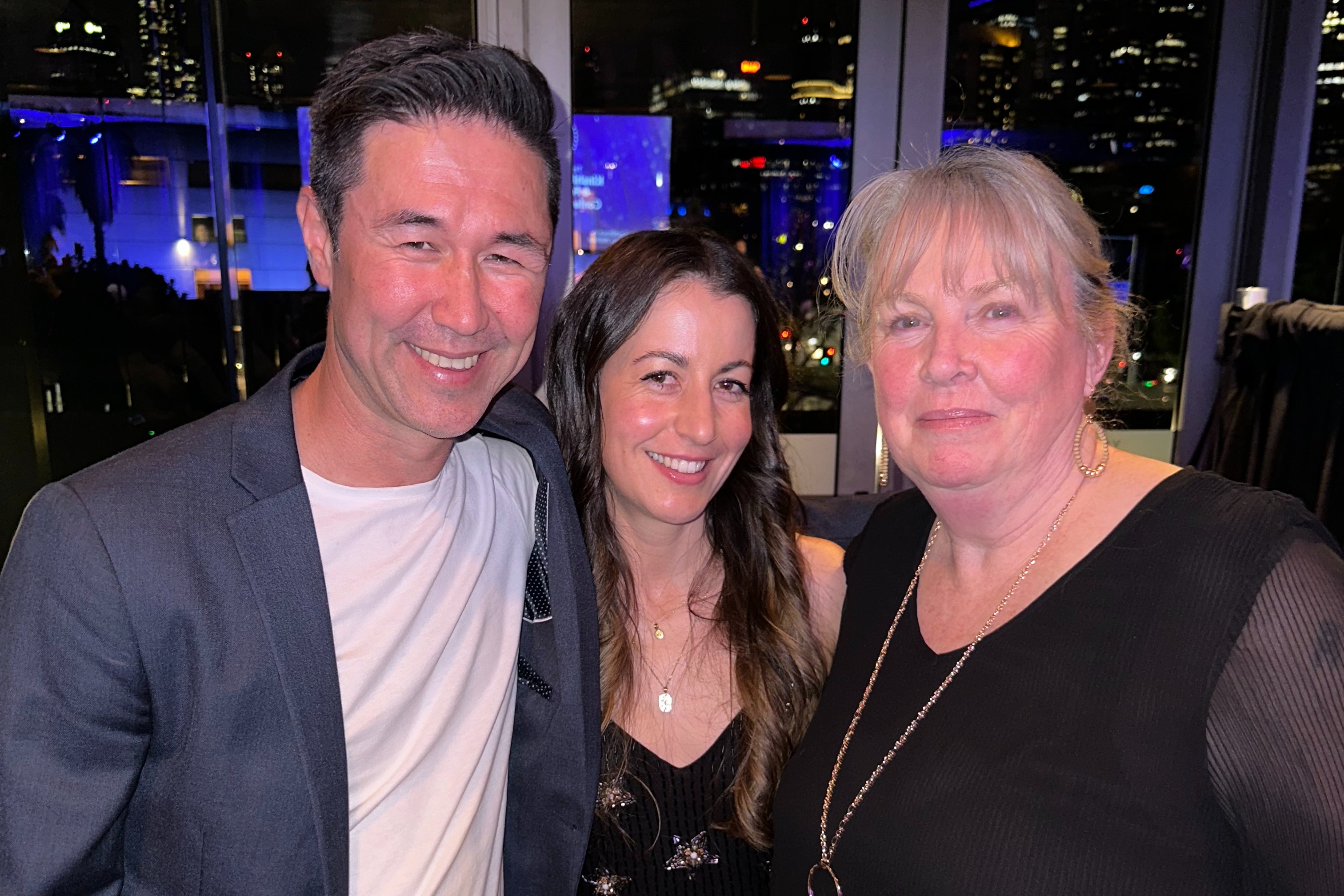 Chris, Jacintha and Jacintha at the dinner.