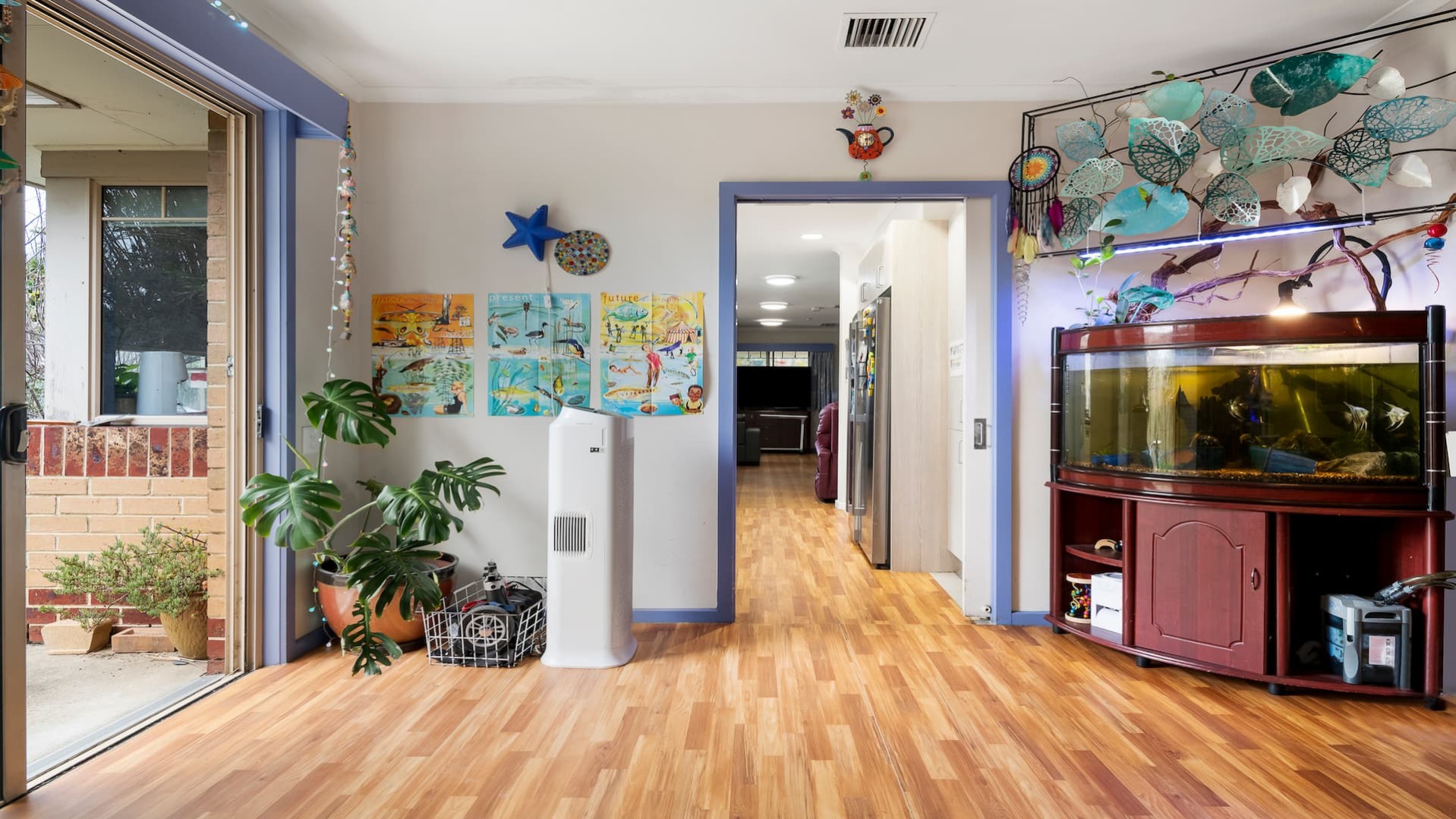 Room with view of fish tank