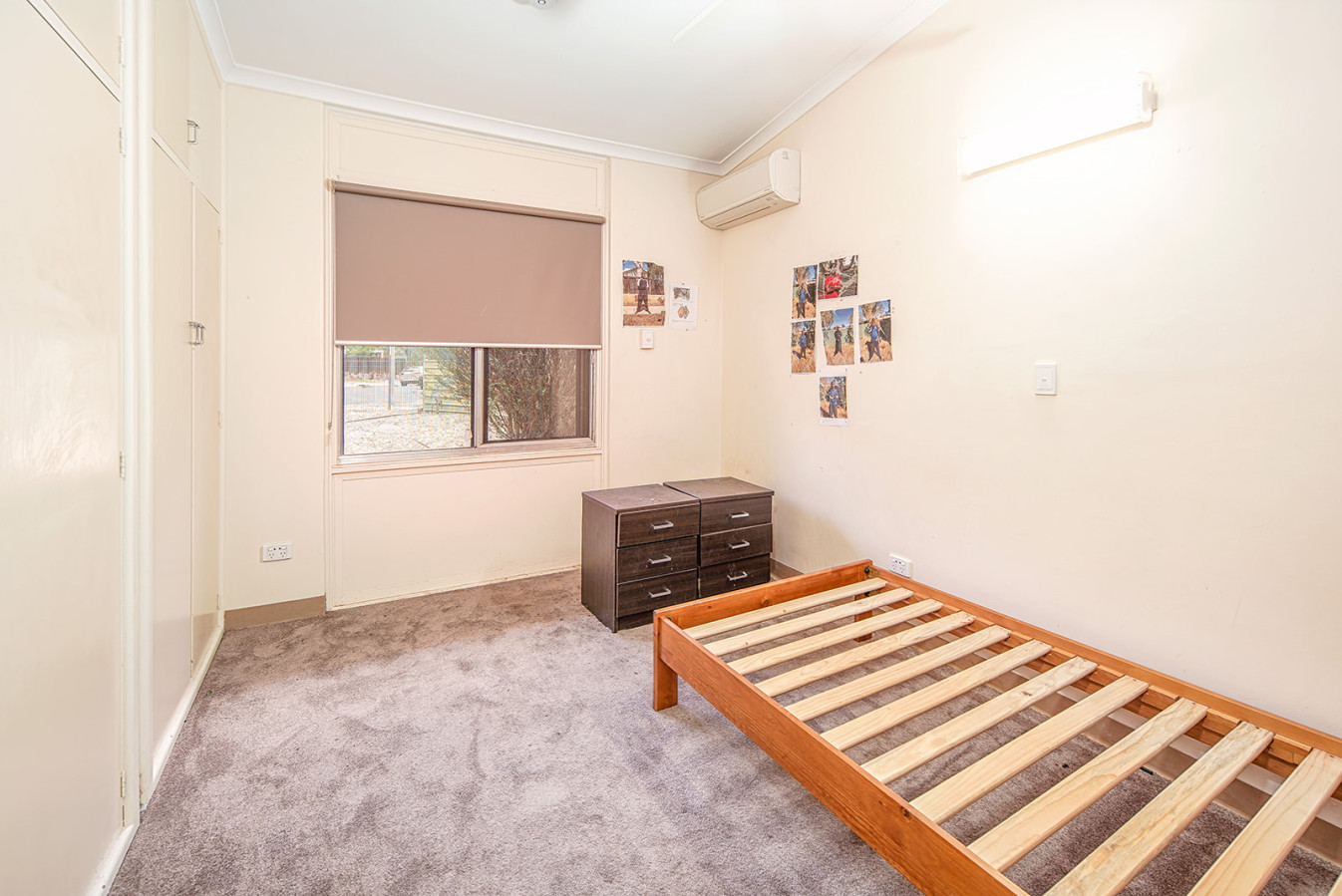 --Araluen bedroom with carpet, window, BIR.--