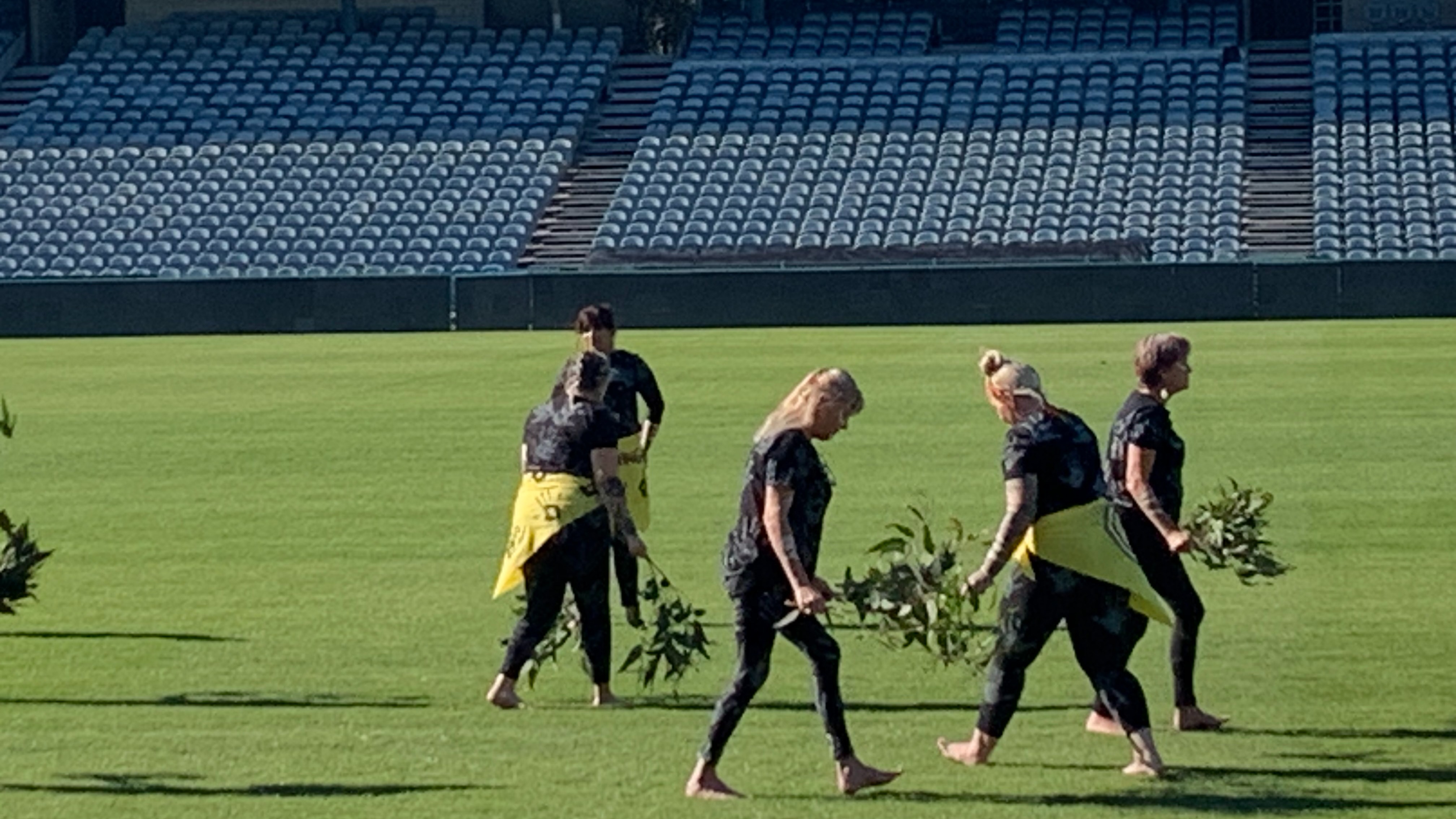 Performers on the grounds at Industree Stadium for the Central Coast Reconciliation Event.