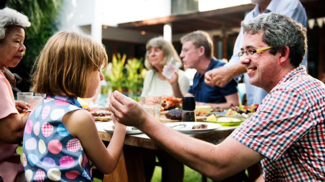 family at a barbecue