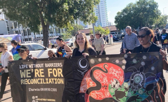 Staff participating in the Darwin NAIDOC March.