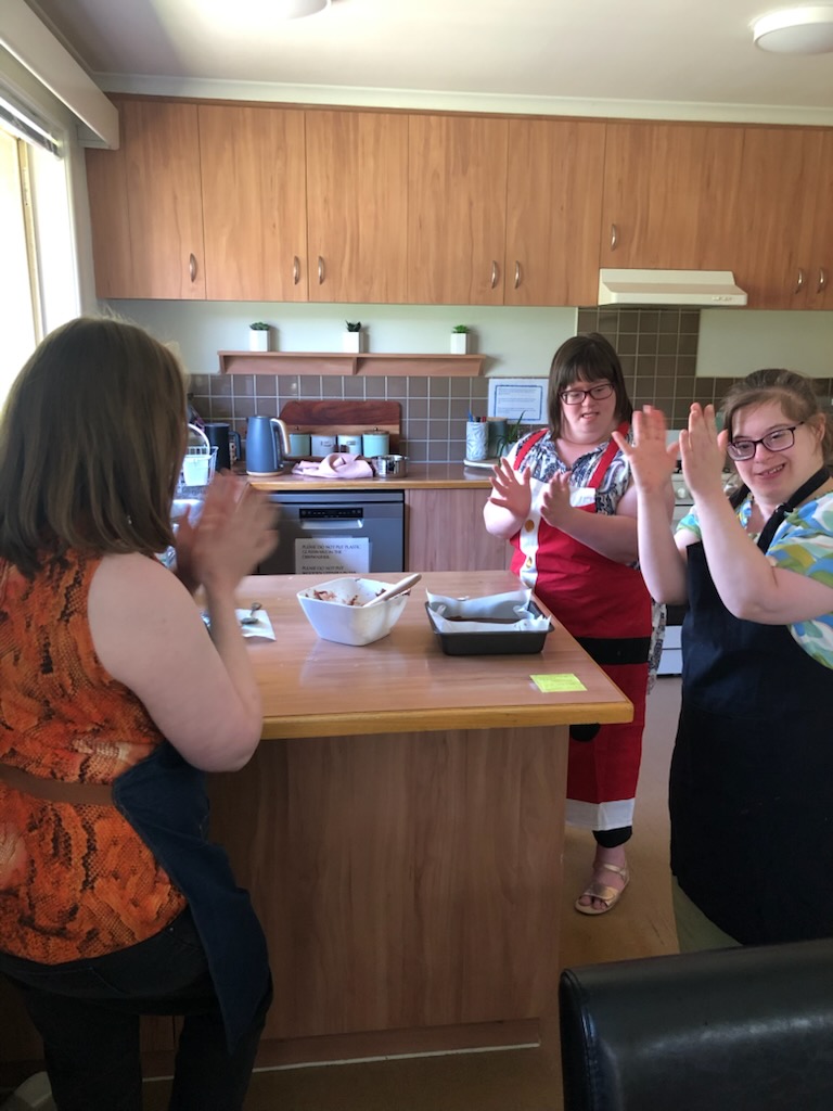 Cooking in the kitchen