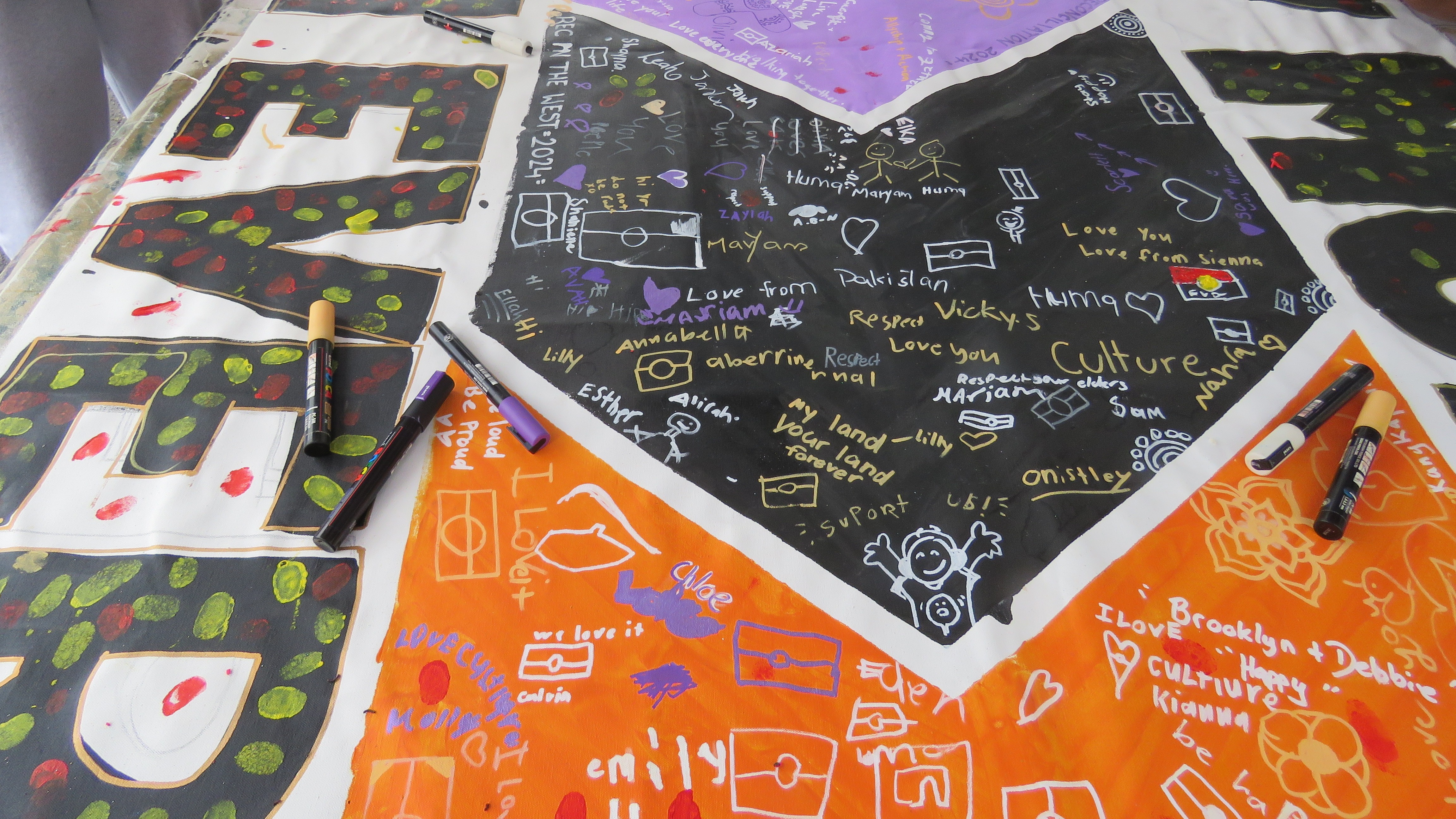 Community art work created at Rec in the West.