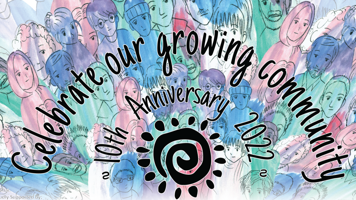 Festival of Now flyer. Text reads: Celebrate our growing community. 10th Anniversary 2022.