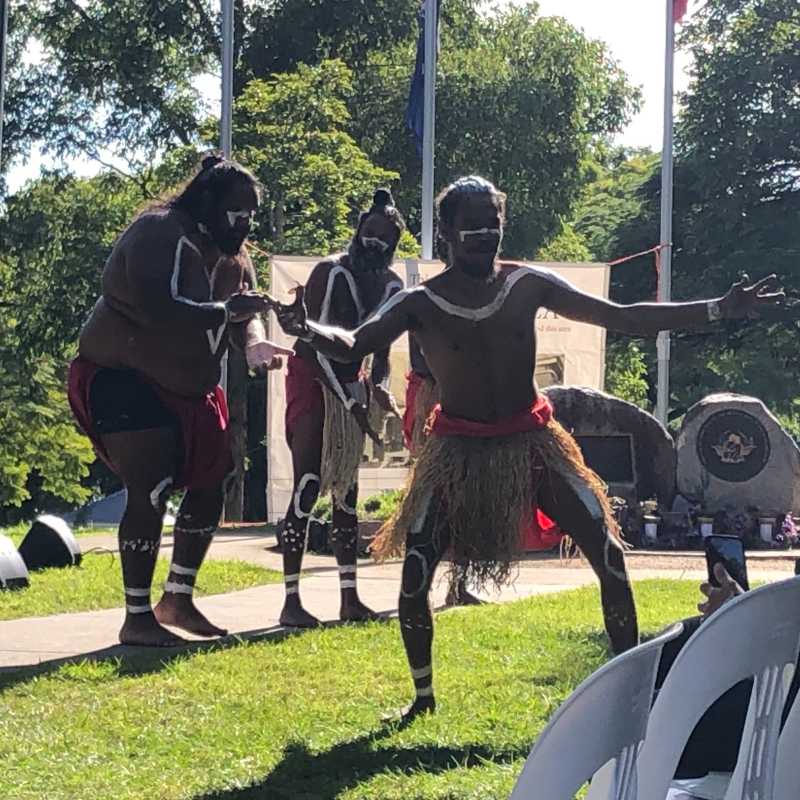 Deaf Indigenous Dancers perform for a crowd.