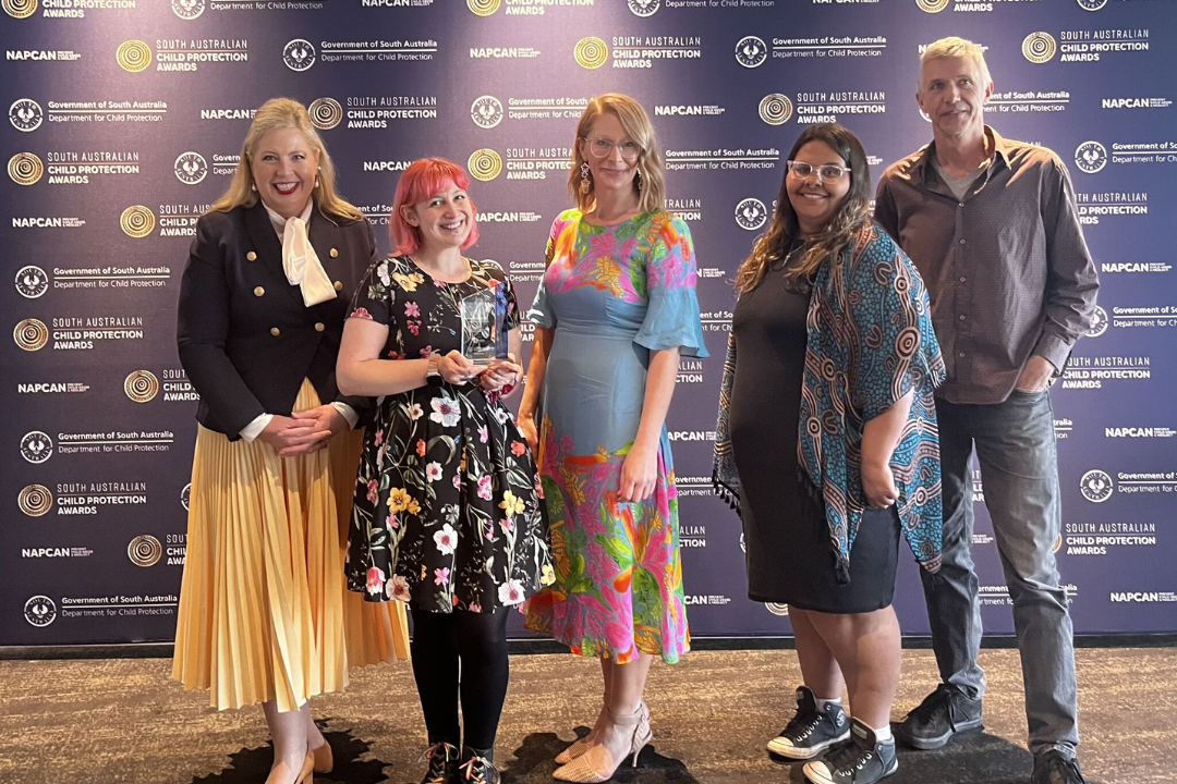 Katrine Hildyard MP with Life Without Barriers staff at the SA Child Protection awards.