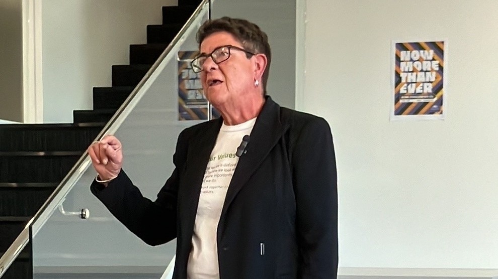 Wendy Knight speaking at the Newcastle Office Reconciliation Morning Tea.