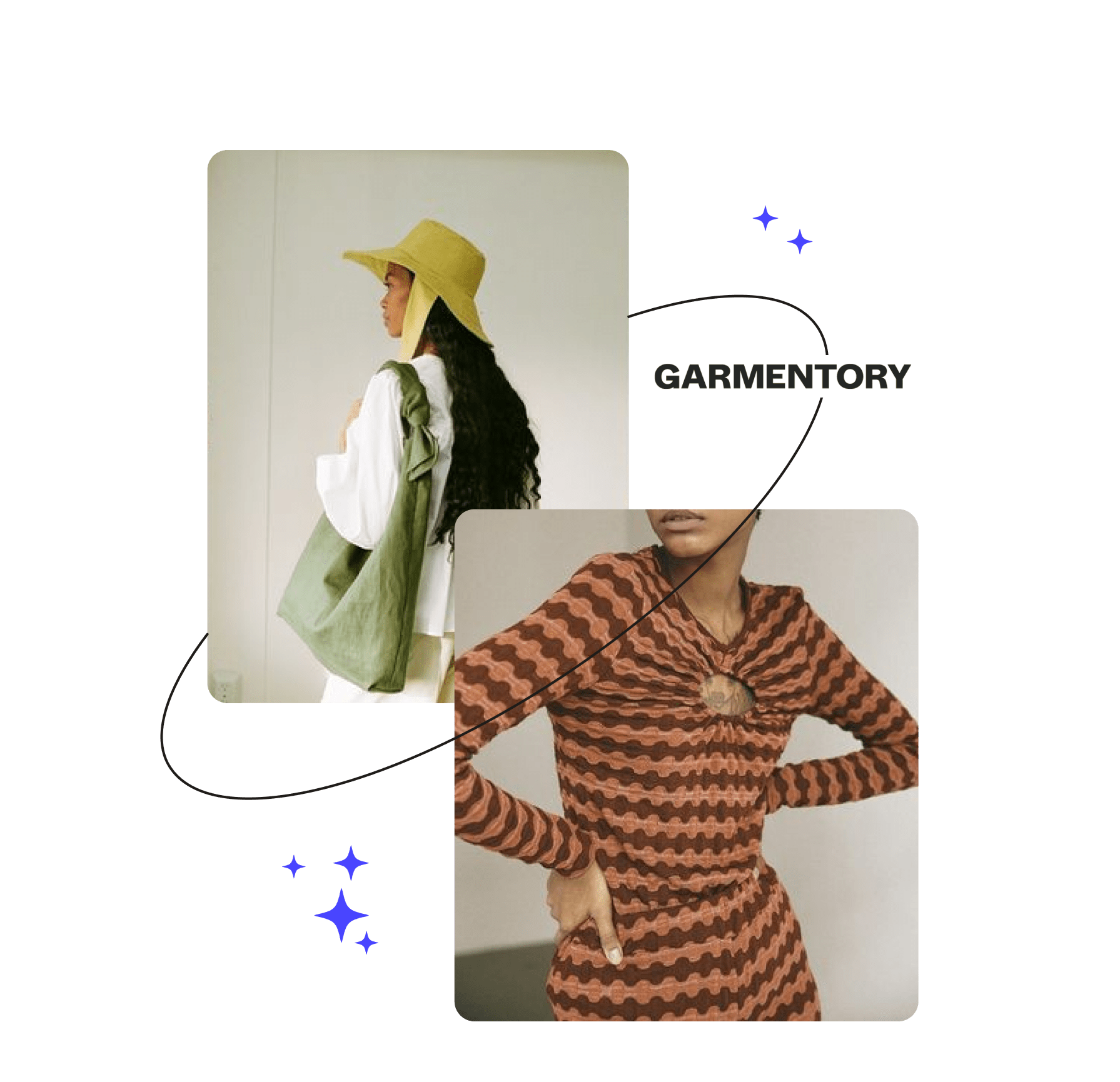 Garmentory logo with clothing and accessory examples