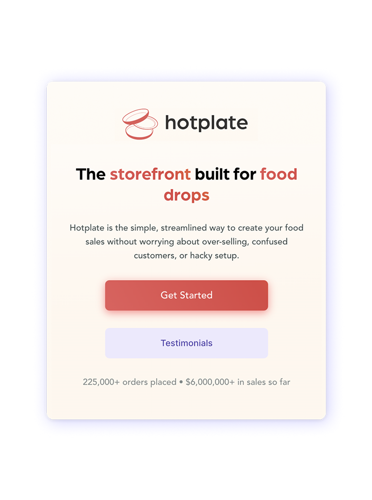 Hotplate, the storefront built for food drops