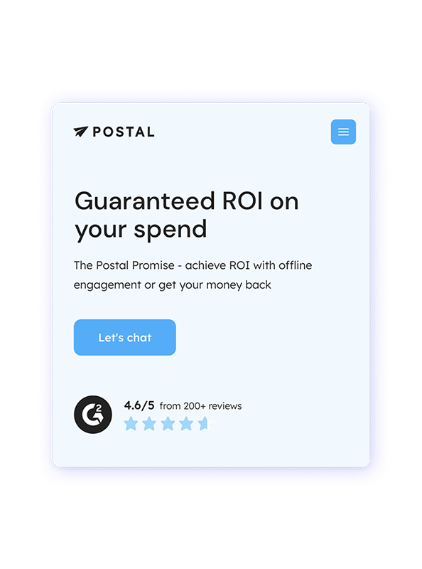 Postal: Guaranteed ROI on your spend