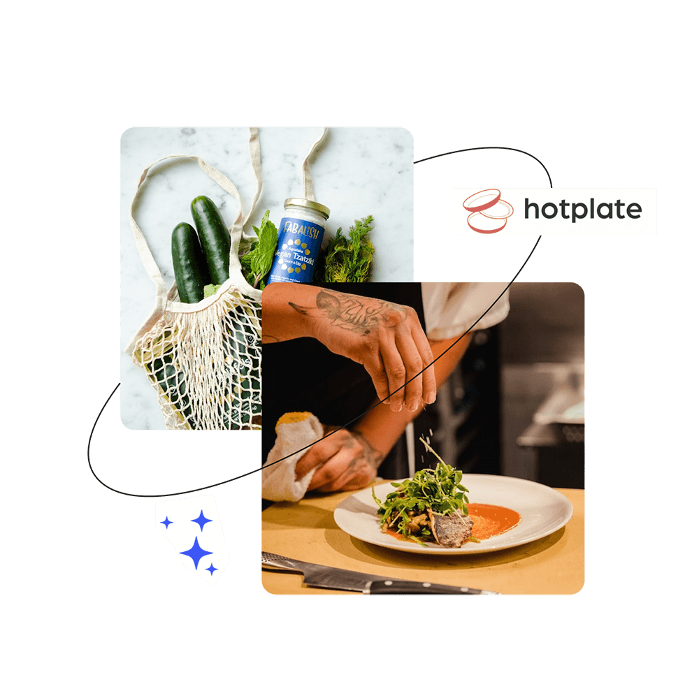 Hotplate logo with food images