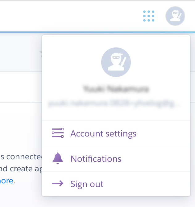 Heroku Account Menu