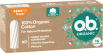 Přední strana balení o.b.® Organic Super s 16 kusy tamponů