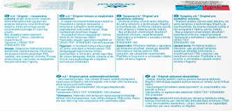 Zadní strana balení o.b.® Original Super Plus s 16 kusy tamponů